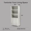 OAKHAM 5 Shelf Bookcase with Doors, 71" Tall Bookshelf with Storage Cabinets, Pale Oak - Image 3