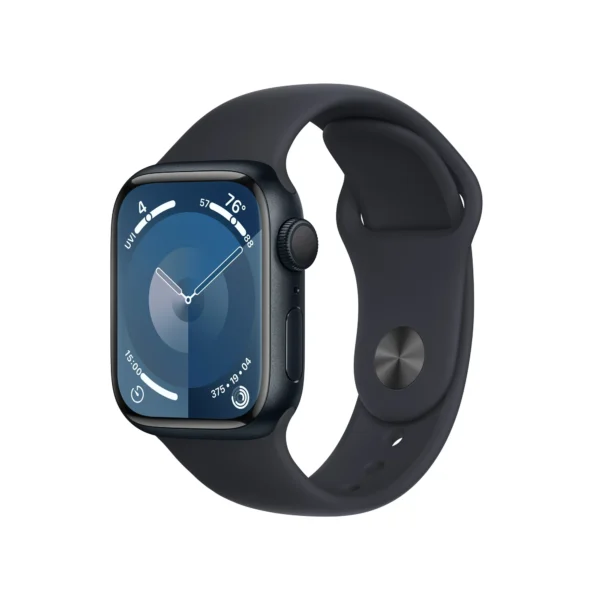 Apple Watch Series 9 With Blood Oxygen. GPS 41mm Midnight Aluminum Case with Midnight Sport Band - S/M.