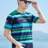 New Men's T-shirt Round Neck Bruce&Shark Fashion Stripe Men Clothing Korean Luxury brands Soften Cotton Loose Big Size 4XL - Image 2