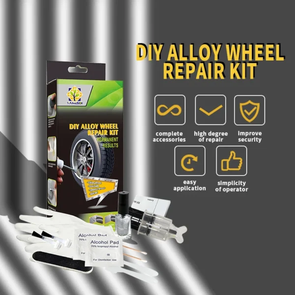 Wheel Scratch Repair Kit Alloy Car Rim Scrapes Scratches Remover Silver Wheel Paint Repair of Car Wheels Fix Quick And Easy - Image 2