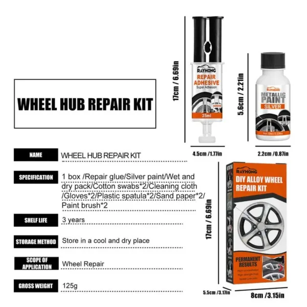 Alloy Wheel Repair Kit Anti-Rust Car Wheel Rim Scratch Repair Kit Waterproof Alloy Rim Scratches Remover Car Rim Repair Kit - Image 6