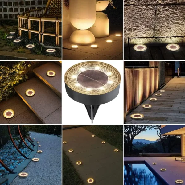 IP68 Waterproof LED Outdoor Solar Power Ground Light Lighting Control Path Deck Lights Yard Driveway Lawn Garden Decoration Lamp - Image 6