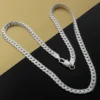 Nice 925 Sterling Silver 6MM Full Sideways Chain Necklace For Women Men Fashion Jewelry Sets Wedding Gift - Image 2