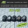 Microkiom 11.2mm 1/64 Car Model GT Series Modified wheel belt Metal shaft injection wheel Disc brake (larger size)