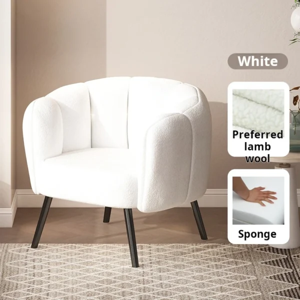 Lamb wool Single sofa Living room soft armchair bedroom Dresser chair luxury designer Cafe Corner waiting chair Nordic Furniture - Image 3