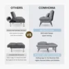 Convertible Futon Sofa Bed Upholstered Futon Couch Fabric Sleeper Sofas for Living Room Gray Furniture Home Sofa - Image 3