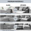 Modern linen L-shaped sofa (light grey) for small living rooms, apartments and small Spaces sofa set living room furniture - Image 3