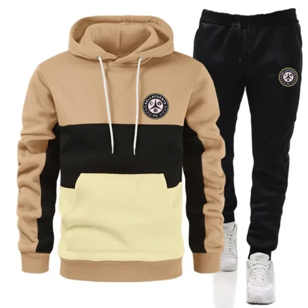 Men's hooded sweatshirt and lace-up pants, tracksuit, athletic hooded sweatshirt, Spring and Autumn 2024, 2 pieces - Image 5