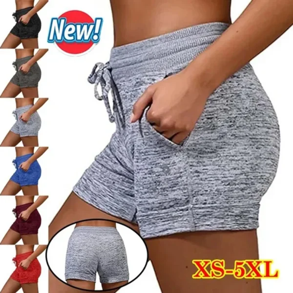 Trending Fashion Women's Solid Color Athletic Shorts Elastic Waist Sportswear Soft and Comfortable Gym Fitness Yoga Short