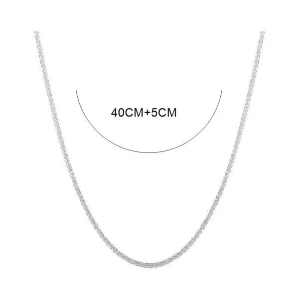 2022 Popular Silver Colour Sparkling Clavicle Chain Choker Necklace Collar For Women Fine Jewelry Wedding Party Birthday Gift - Image 4