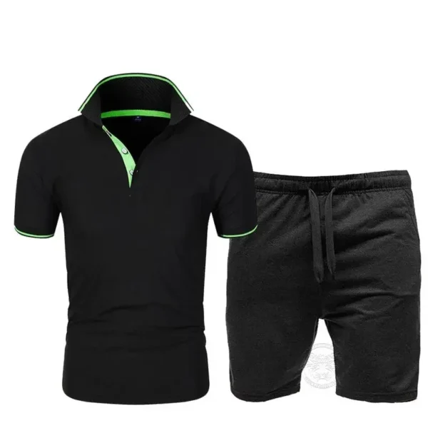 Summer Breathable Casual Sports Suit Polo Shirt Shorts 2-piece Set Men's Lapel Short-sleeved 5-point Pants Sportswear S-3XL - Image 5