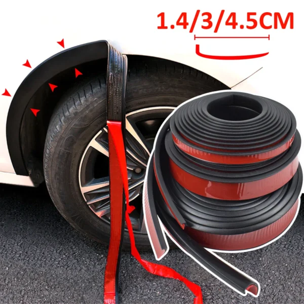 Car Fender Flares Wheel Arch Guard Trim Moulding Strip Eyebrow Lip Anti Scratch Mudflaps Universal Rubber Seal Protector Styling