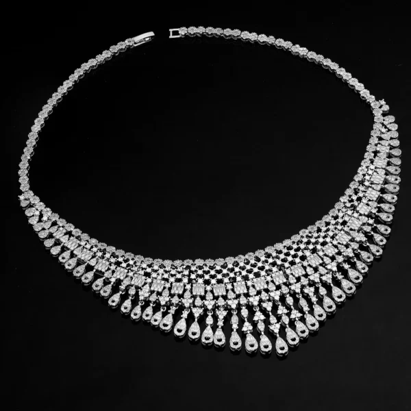 Famous Brand 4pcs Bridal Zirconia Full Jewelry Sets For Women Party, Dubai Nigeria CZ Crystal Wedding Jewelry Sets - Image 3