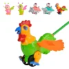 Baby Walker Hand Push Airplane Toy Car Outdoor Sports Toddler Pull Walks Rod Push Cart Drag Tongue Out Walking Educational Toys