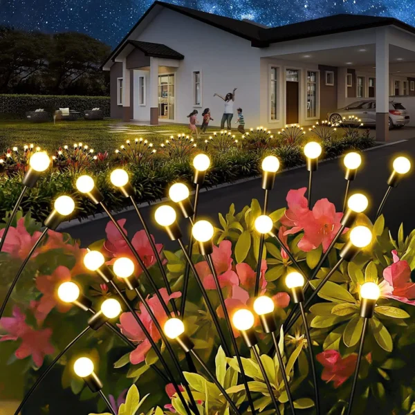 8 Heads LED Solar Powered Firefly Garden Lights Outdoor Lawn Lamp Waterproof Decoration for Yard Pathway Landscape Fairy Lights