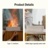 Aroma Diffuser Air Humidifier Ultrasonic Cool Mist Maker Fogger LED Essential Oil Flame Lamp Difusor - Image 3