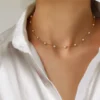 New Beads Women's Neck Chain Kpop Pearl Choker Necklace Gold Color Goth Chocker Jewelry On The Neck Pendant 2022 Collar For Girl