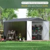Garden Shed for Backyard Garden Patio Lawn Large Metal Tool Sheds With Lockable Doors 8x12 FT Outdoor Storage Shed Tools Home - Image 4
