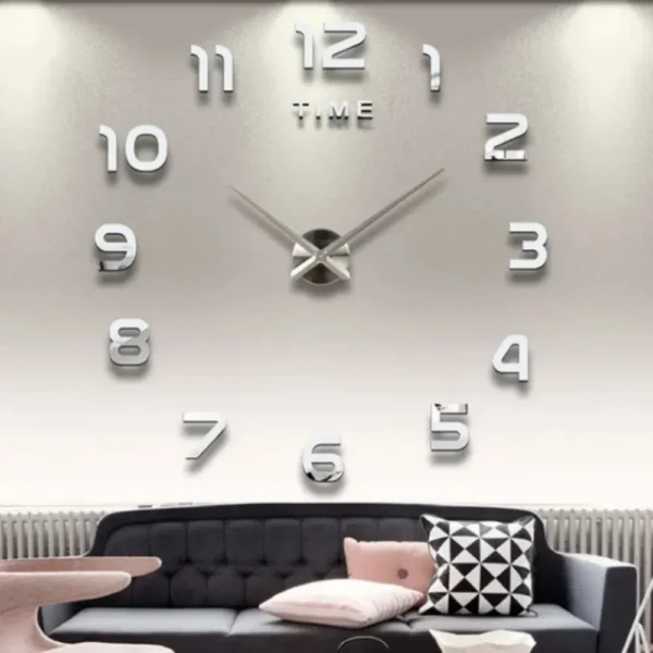 2023 Modern Design Large Wall Clock 3D DIY Quartz Clocks Fashion Watches Acrylic Mirror Stickers Living Room Home Decor Horloge