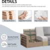 Modern linen L-shaped sofa (light grey) for small living rooms, apartments and small Spaces sofa set living room furniture - Image 6