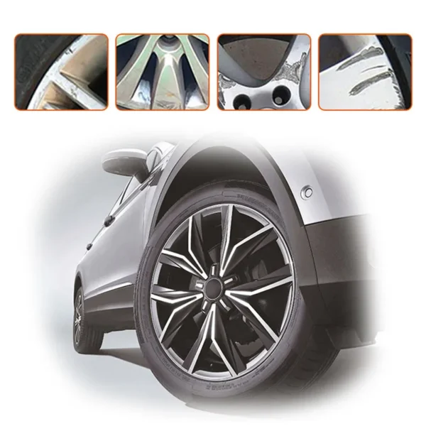 Wheel Scratch Repair Kit Alloy Car Rim Scrapes Scratches Remover Silver Wheel Paint Repair of Car Wheels Fix Quick And Easy - Image 3