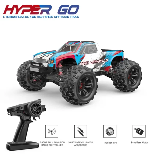 MJX Hyper Go 16208/16209/16210 Rc Car Brushless High-Speed 4WD Remote Control Off-Road Truck Big Wheel Truck Rc Cars for Adults