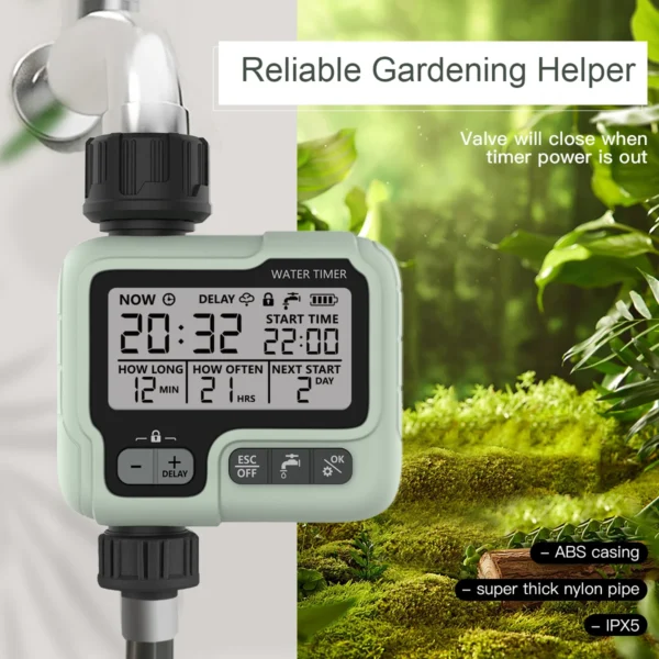 Eshico HCT-322 Automatic Water Timer Garden Digital Irrigation Machine Intelligent Sprinkler Outdoor Use to Save Water &Time