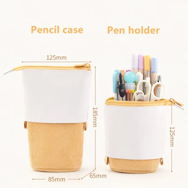 Creative Retractable pencil case school stationery Storage bag Kawaii Solid color Pen case cute pen holder gifts for kid pen bag - Image 2