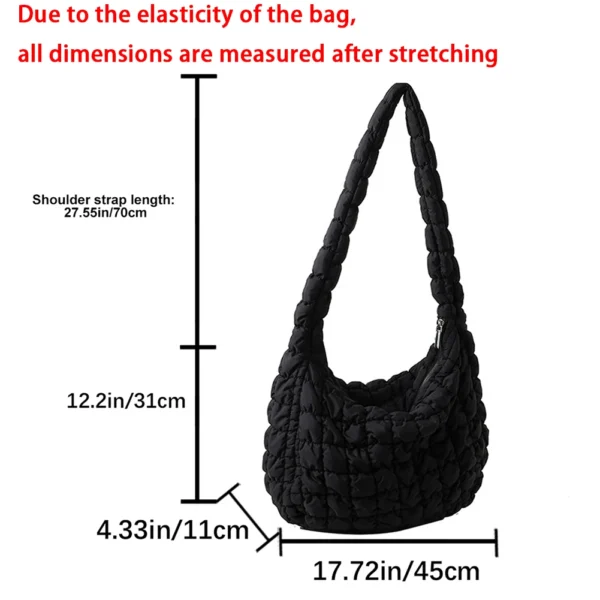 Quilted Padded Crossbody Bag for Women Pleated Bubbles Cloud Shoulder Bags Large Tote Bucket Designer Bag Ruched Handbags 2023 - Image 6