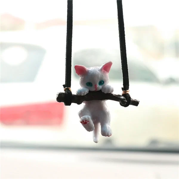 Car Pendant Creative Cute Branch Cat Rearview Mirror Pendant Car Interior Decoration for Girls Car Interior Accessories - Image 3