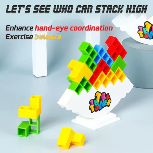 48-64PCS Tetra Tower Balance Stacking Building Blocks Board Game for Kids Adults Friends Team Family Game Kids Gifts - Image 2