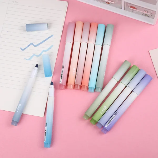 4 PCS Highlighters Colored Pens Drawing Paint Colored Markers Colors Kawaii Cute School School Office Art Supplies Stationery - Image 3