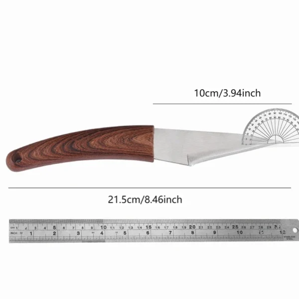 Wooden handle grafting knife with leather shell, suitable for garden grafting/unpacking, etc. Solid wood handle garden hand tool - Image 5