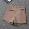 Korean Suit Shorts Women Summer Thin Loose Black A-Line High Waist Slim Casual Shorts Solid Elegant Basic Wide-Leg Pants - Image 5