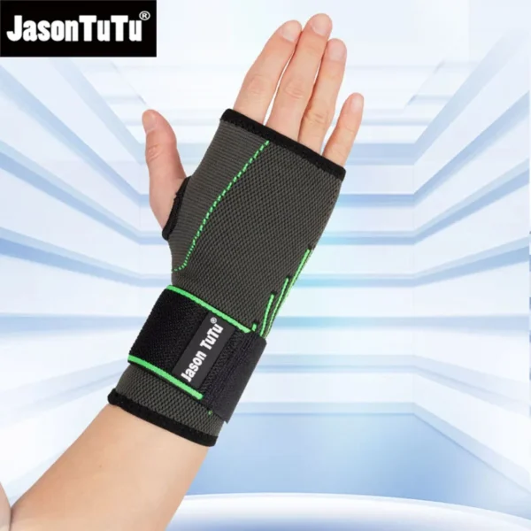 JASONTUTU 1PC Gym Fitness Gloves Wrist Support Sports Wristband Therapy Protector Fingerless Safety Body Building Entertainment - Image 3