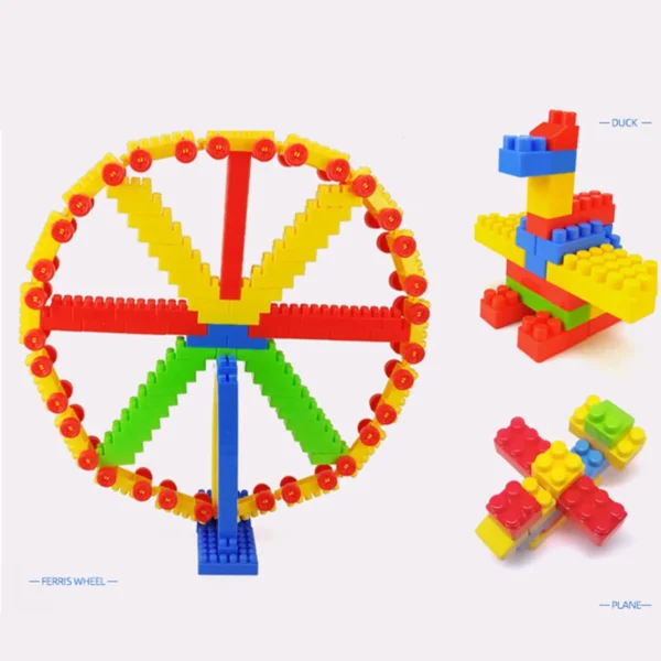 130Pcs assembled building block toys, large particles of children's stacking toys, kindergarten educational early education toys - Image 3