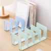 4 Grid Bookends Stand Bookshelf Desktop Decor Storage Rack Bookend Book Holder School Stationery Office Desktop File Organizer