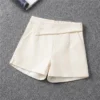 Korean Suit Shorts Women Summer Thin Loose Black A-Line High Waist Slim Casual Shorts Solid Elegant Basic Wide-Leg Pants - Image 6