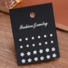 24 Pairs Shiny Zircon Stud Earrings Set for Women Men Daily Versatile Chic Silver Color Crystal Ear Jewelry Accessories Gifts - Image 3