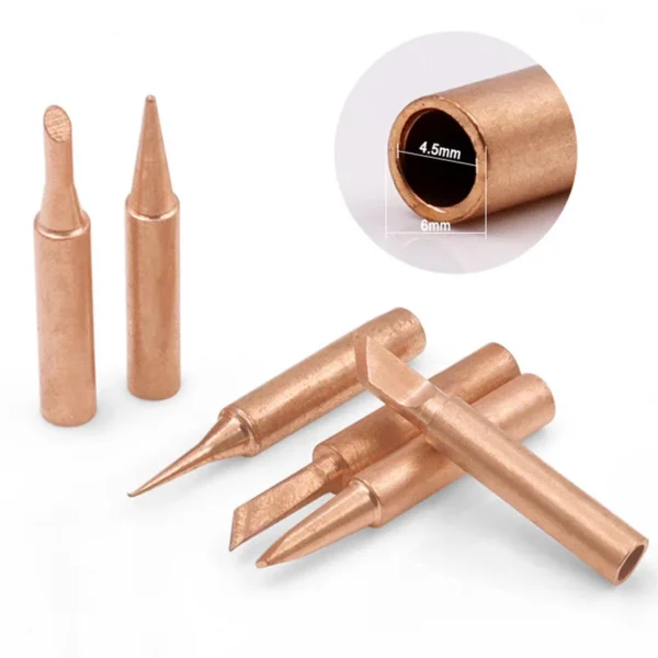 5PCS Soldering Iron Tips Pure Copper 900M-T Electric Soldering Iron Tip Set Hot Bare Copper Soldering Iron Tip Welding Equipment - Image 4