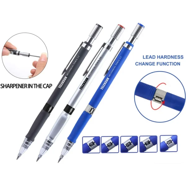 2.0 mm Mechanical Pencils Set 2B Automatic Student Pencils Color/Black Lead Refills Art Sketch School Supplies Kawaii Stationery - Image 3