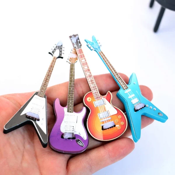 1/12 Dollhouse Guitar Toys Dollhouse Musical Instrument Model Dolls House Decoration Accessories - Image 2