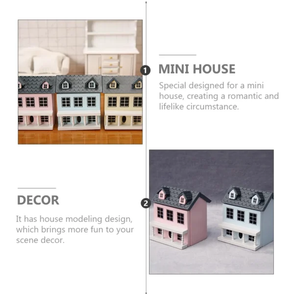 Villa Small House Portable Dollhouse Toy Model Miniature Kits Tiny Wooden Ornament Christmas - Image 3