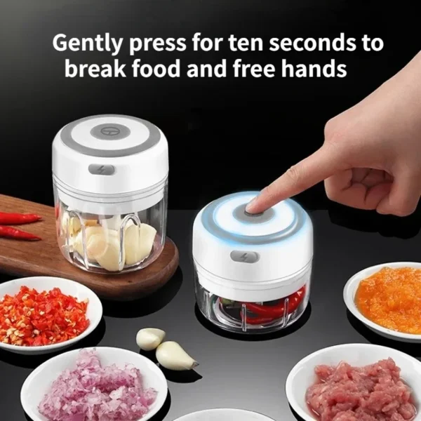 Electric Garlic Chopper USB Meat Grinder Garlic Masher Machine Sturdy Durable Crushed Ginger Vegetable Crusher Kitchenware - Image 2