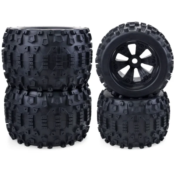 4PCS 1/8 Wheels Tires 170mm 165mm Tyre Weel 17mm Hex Hub Rubber Sponge for 1/8 RC Car Monster Truck Buggy ARRMA Traxxas