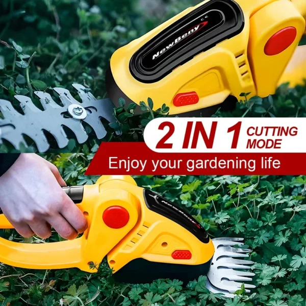 2 IN 1 Cordless Electric Hedge Trimmer 20000RPM Rechargeable Handheld Household Shrub Weeding Pruning Mower Garden Tools - Image 5