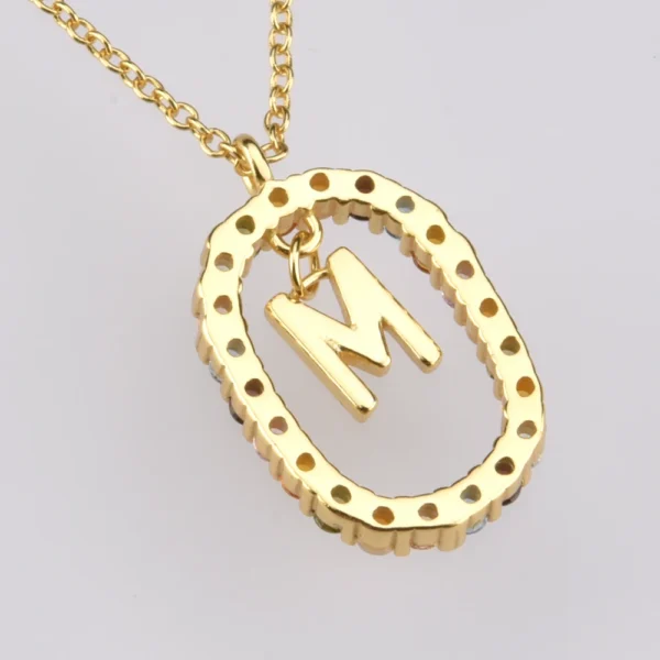 ANDYWEN 925 Sterling Silver Gold Letters A - Z Initial M S C K Alphabet Pendente Long Chain Necklace Say My Name Fine Jewelry - Image 5