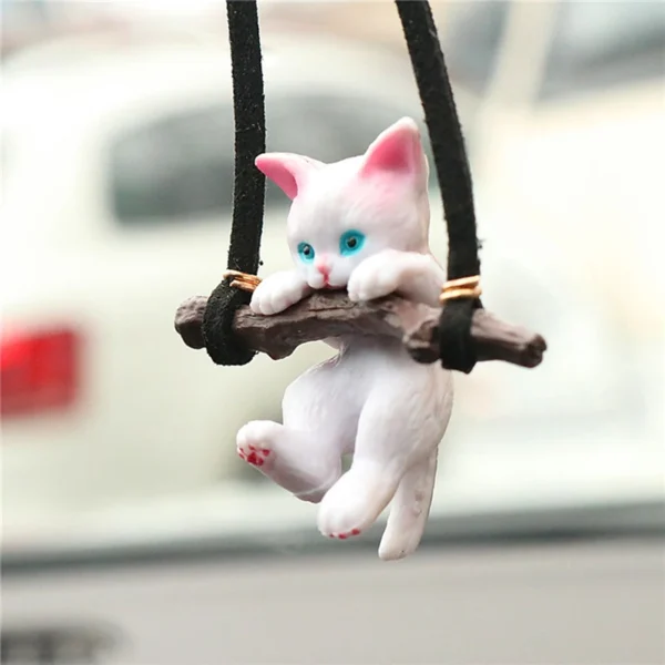 Car Pendant Creative Cute Branch Cat Rearview Mirror Pendant Car Interior Decoration for Girls Car Interior Accessories - Image 4