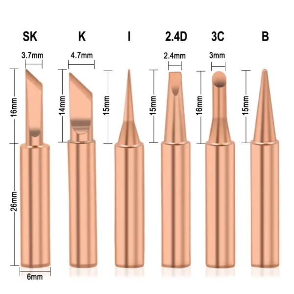 5PCS Soldering Iron Tips Pure Copper 900M-T Electric Soldering Iron Tip Set Hot Bare Copper Soldering Iron Tip Welding Equipment - Image 6