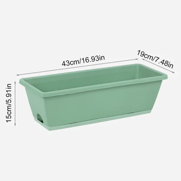 Square Flower Pot With Drainage Holes Garden Vegetables Growing Window Frame Pot With Tray Resin Planter Box Garden Supplies - Image 6